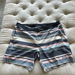 SAXX‎ Board Shorts Men 38 Striped Drawstring Swim